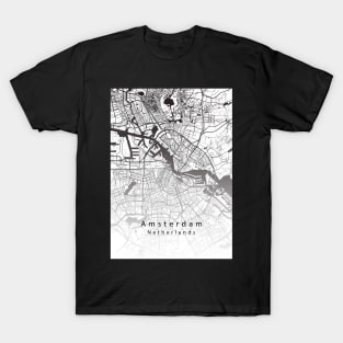 Amsterdam Netherlands City Map T-Shirt